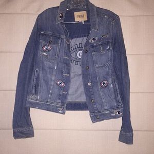 Paige embellished denim jacket size S